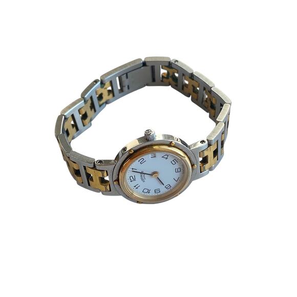 Hermès Clipper Two-Tone Stainless Steel & Gold Watch 6 - Picture 4 of 12